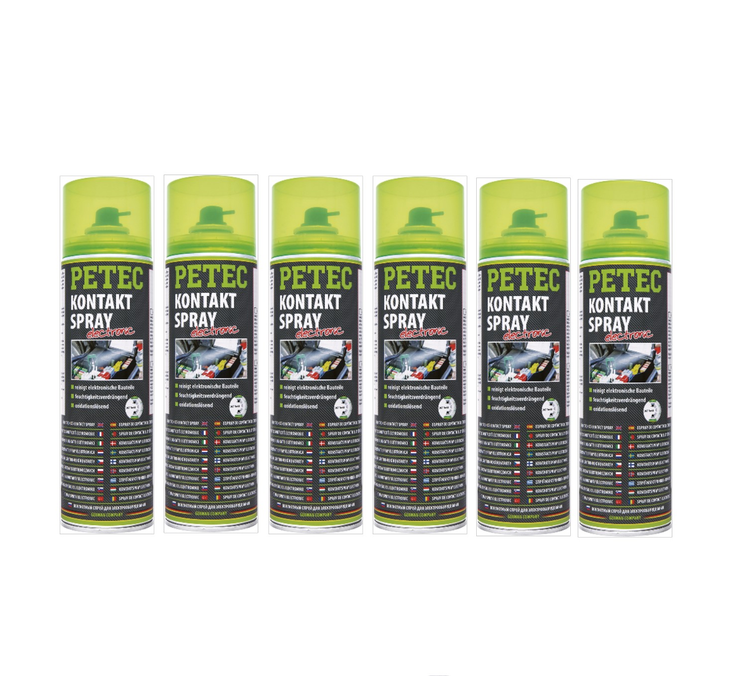 PETEC 6x 71150 Kontaktspray Electronic 500 ml Spray Elektronikreiniger Reiniger