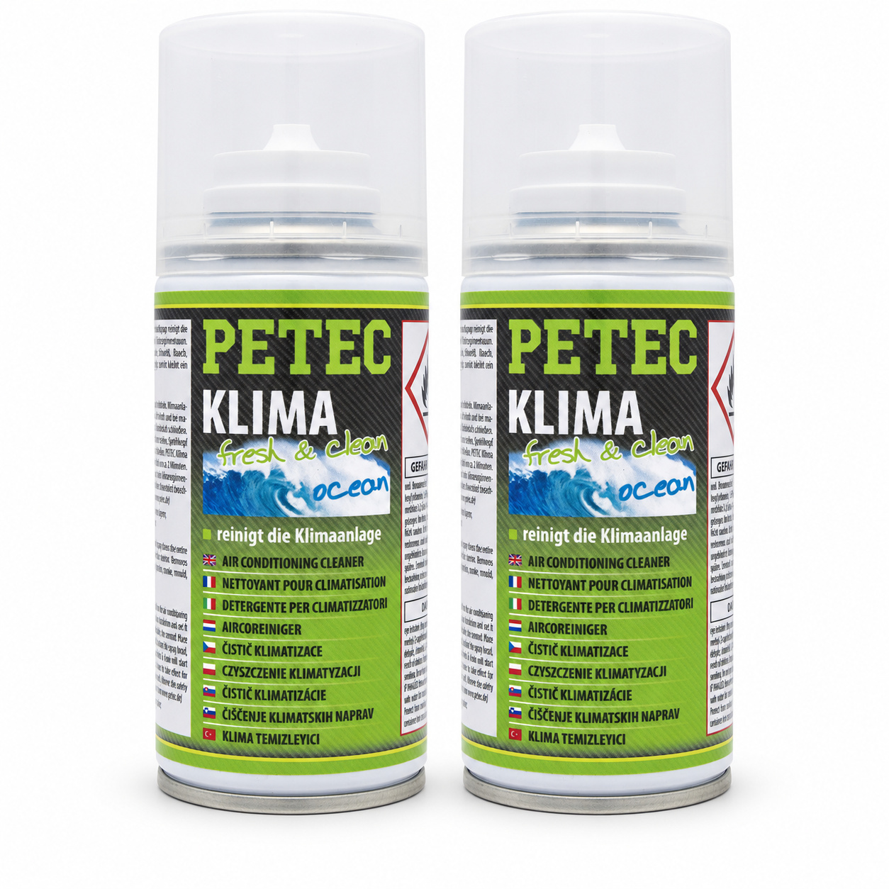 PETEC 2x 71450 Klima fresh & clean Ocean 75 ml Klimaanlagenreiniger Reiniger