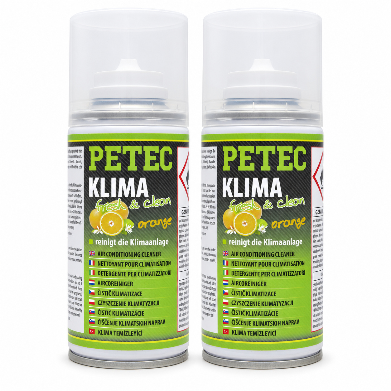 PETEC 2x 71460 Klima Fresh & Clean Orange 75 ml Klimaanlagenreiniger Reiniger