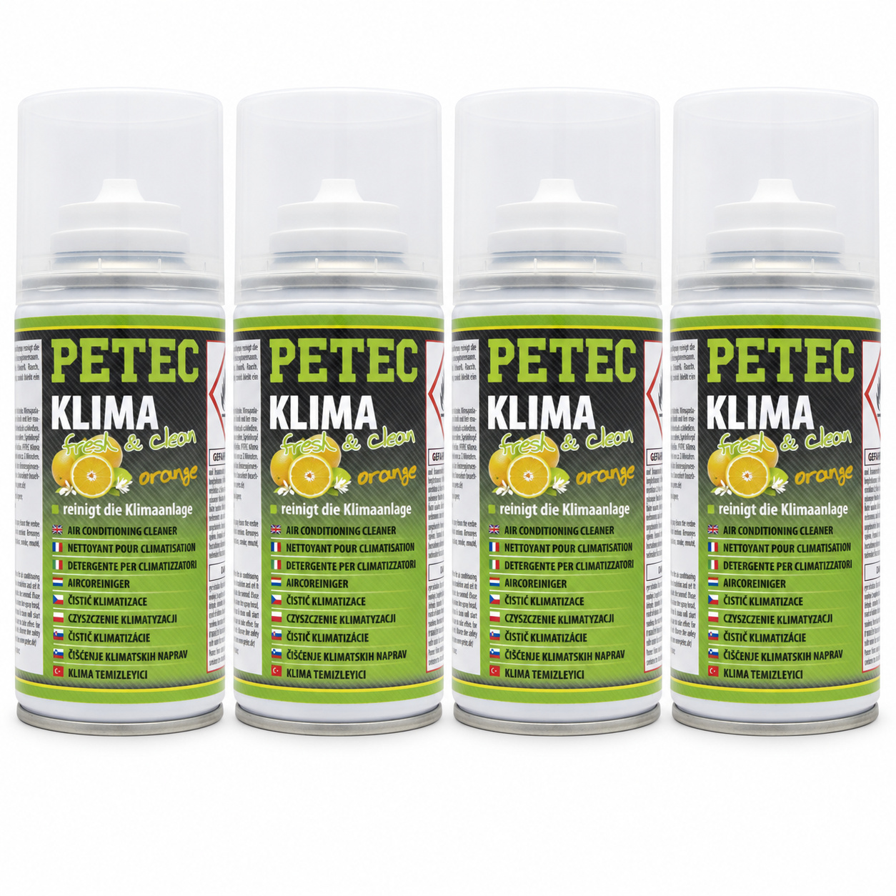 PETEC 4x 71460 Klima Fresh & Clean Orange 75 ml Klimaanlagenreiniger Reiniger