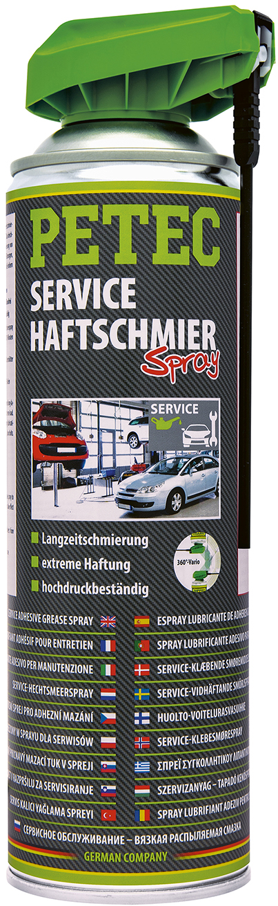 PETEC 4x 71550 Service-Haftschmierspray 500 ml Spray Langzeit Schmiermittel