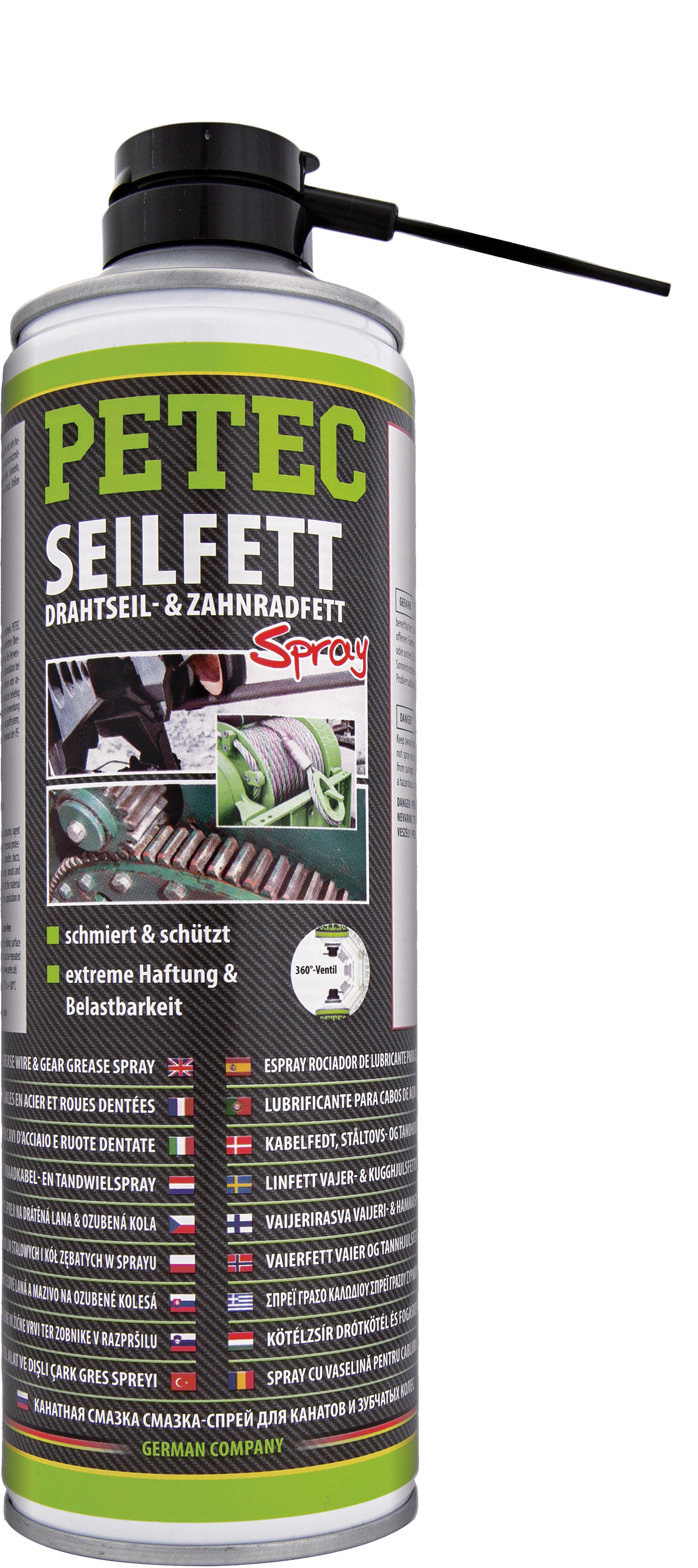 PETEC 2x 71650 Seilfett Drahtseil Zahnradfett 500 ml Spray Schmiermittel