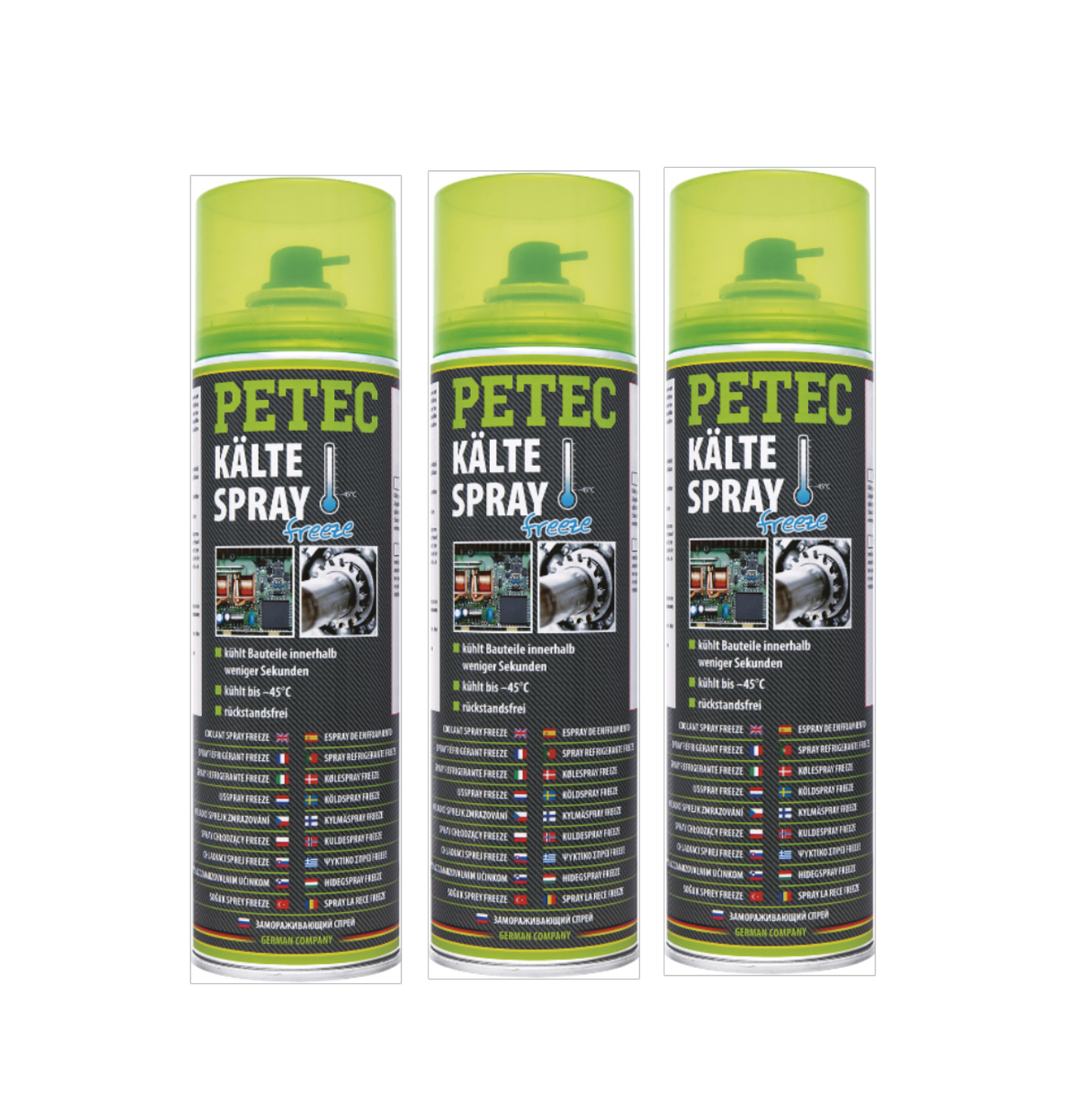 PETEC 3x 71950 K&auml;ltespray Freeze 400 ml Spray Schnellk&uuml;hlung