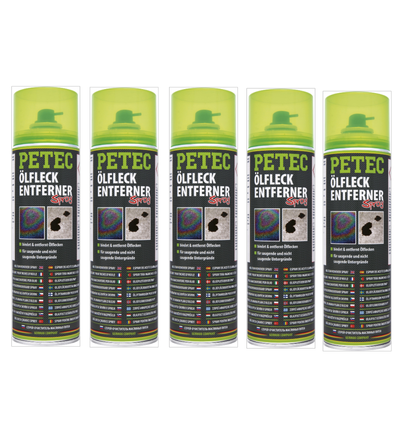 PETEC 5x 72350 &Ouml;lfleckentferner Spray 500 ml &Ouml;lflecken Entferner Reiniger