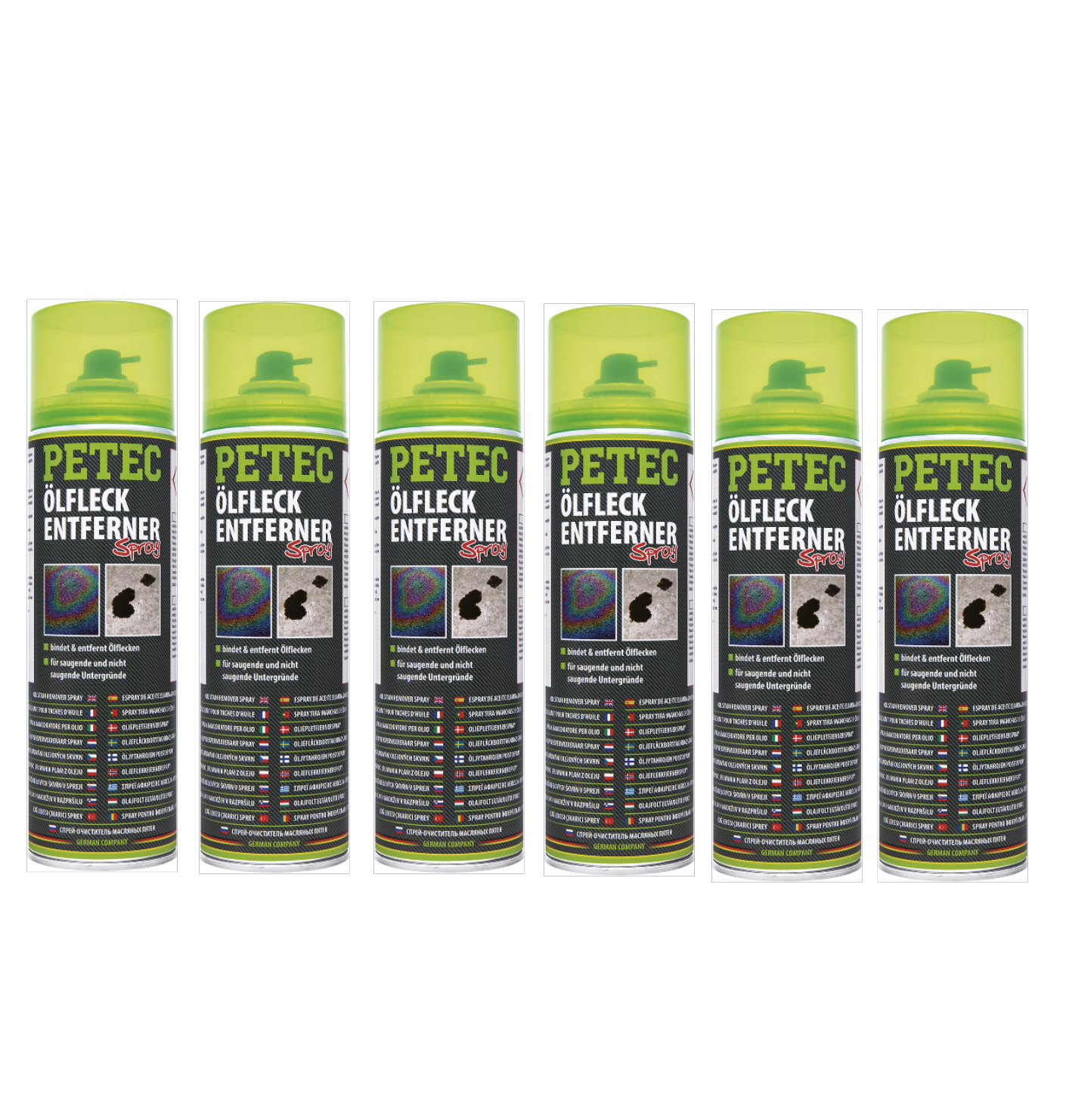 PETEC 6x 72350 &Ouml;lfleckentferner Spray 500 ml &Ouml;lflecken Entferner Reiniger