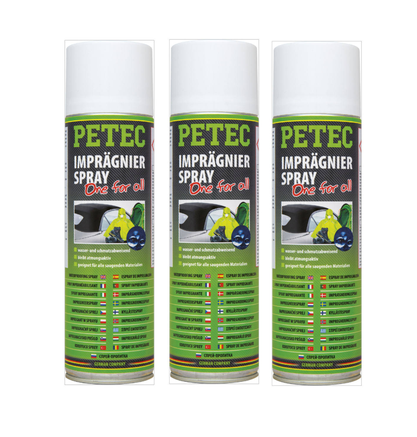 PETEC 3x 72750 Impr&auml;gnierspray 500 ml Impr&auml;gnierung Wasser Schmutzabweisend