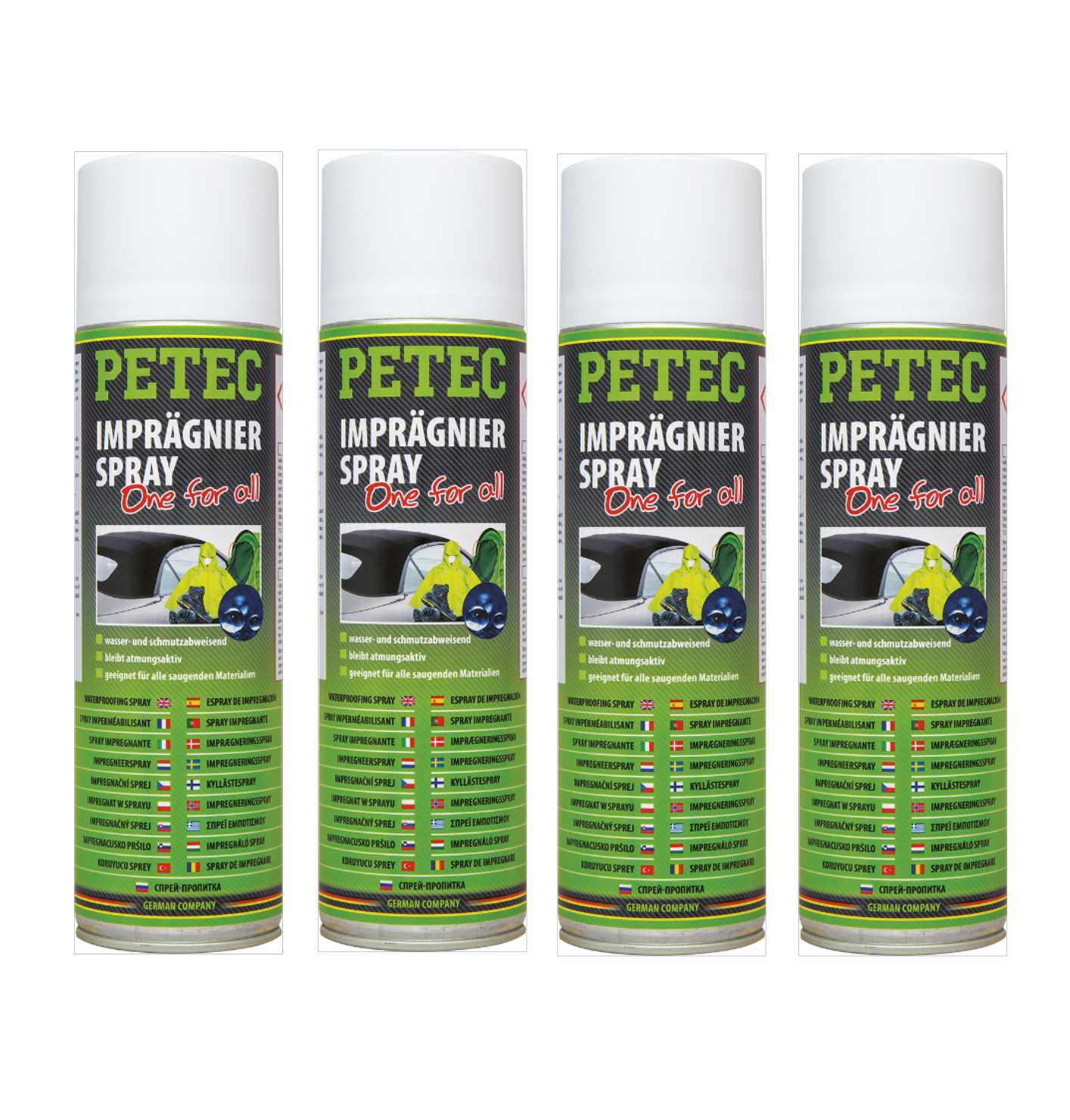 PETEC 4x 72750 Impr&auml;gnierspray 500 ml Impr&auml;gnierung Wasser Schmutzabweisend