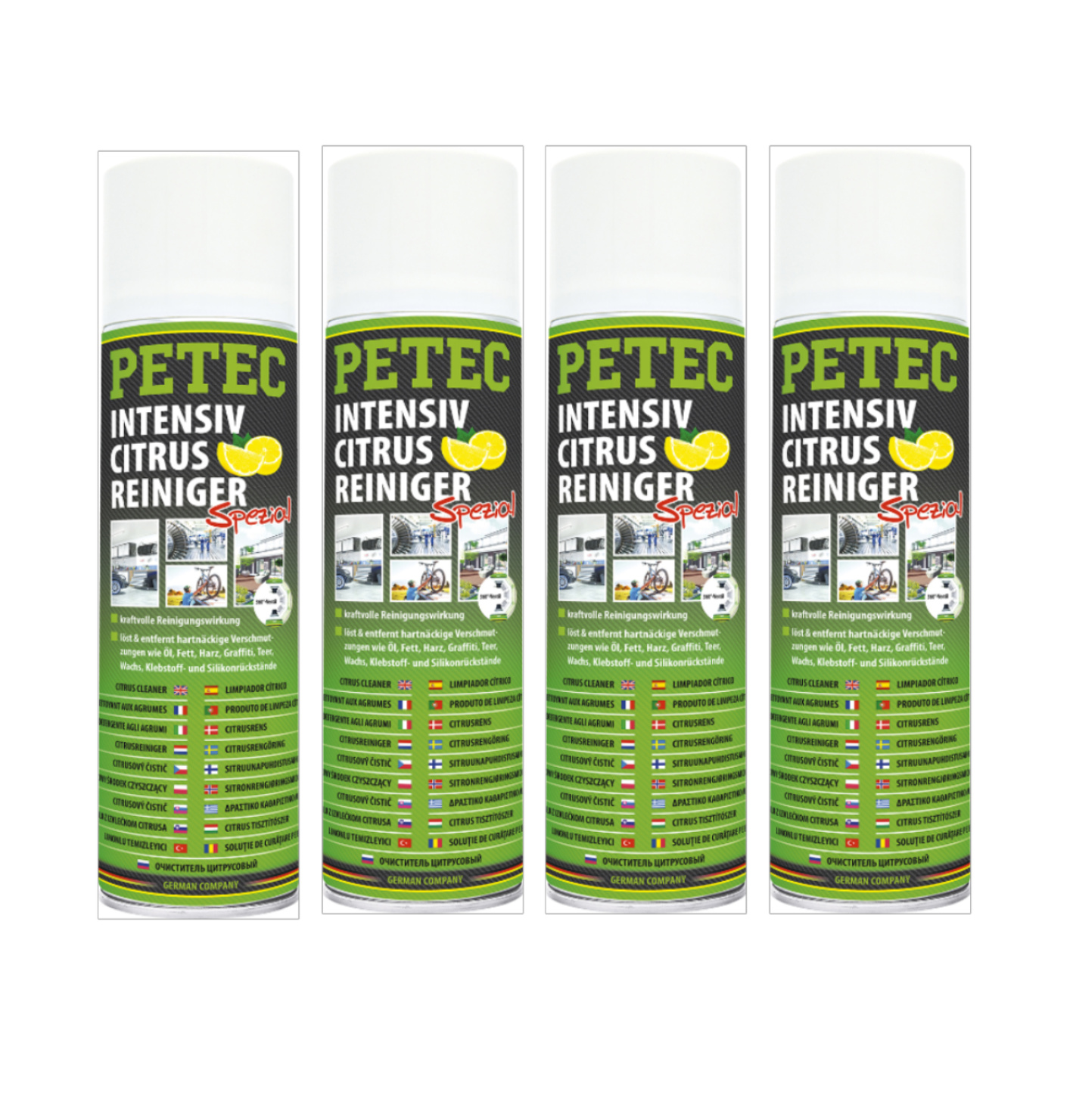 PETEC 4x 72950 Citrusreiniger 500 ml Citrus Reiniger Universalreiniger Entfetter