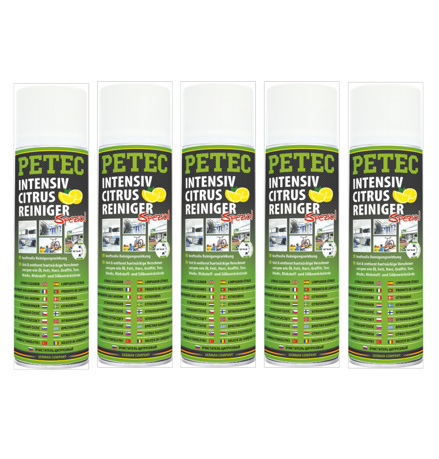 PETEC 5x 72950 Citrusreiniger 500 ml Citrus Reiniger Universalreiniger Entfetter