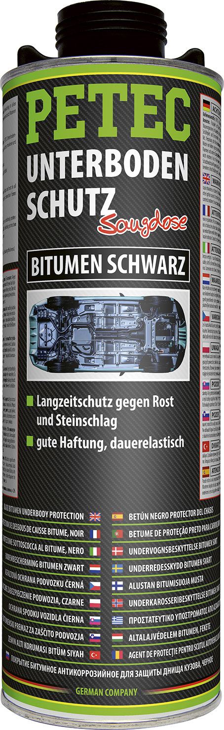 PETEC 6x 73110 Unterbodenschutz Bitumen Saugdose Schwarz 1000 ml Rostschutz