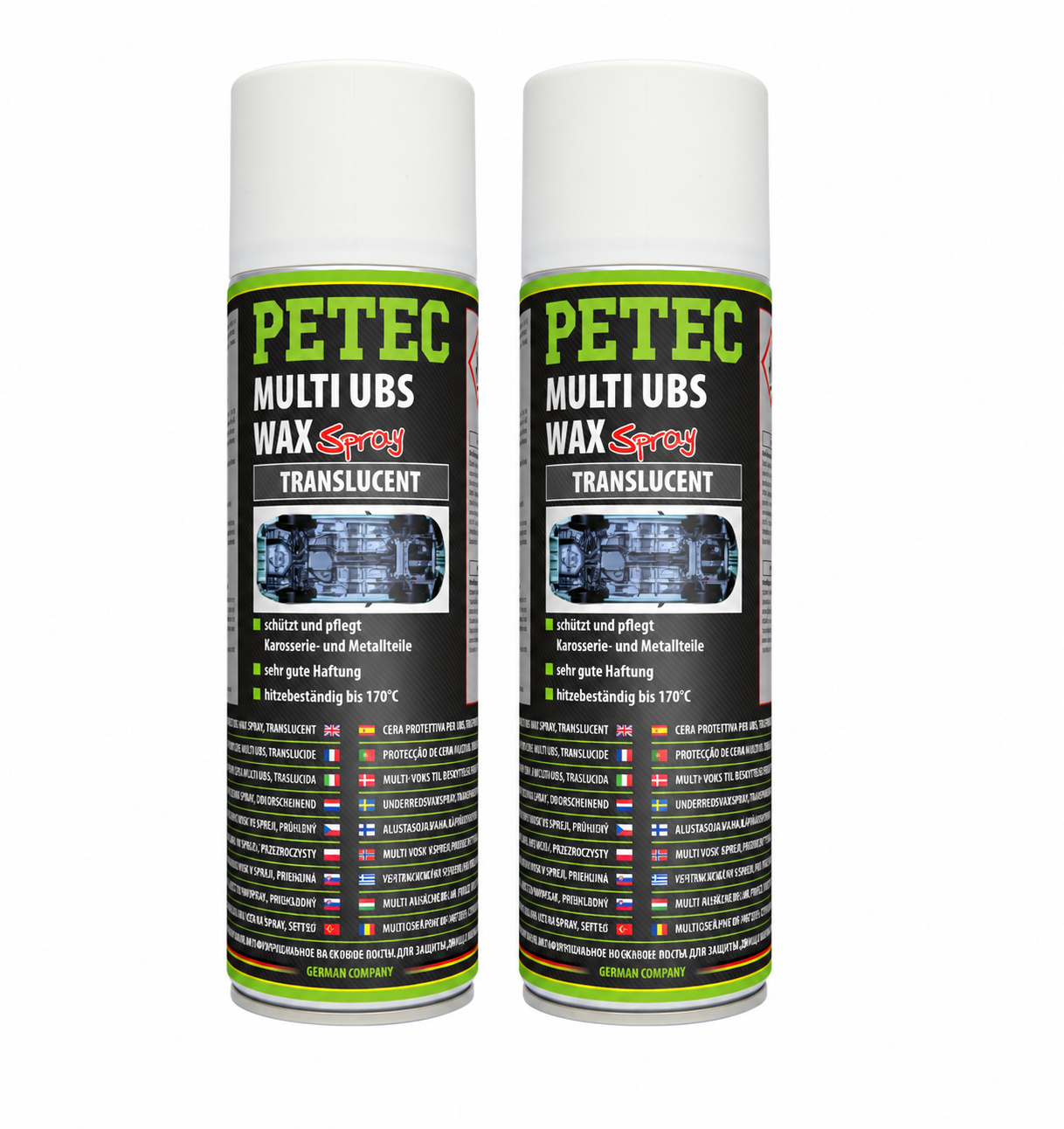 PETEC 2x 73450 Multi UBS Wax Translucent 500 ml Unterbodenschutz Wachs