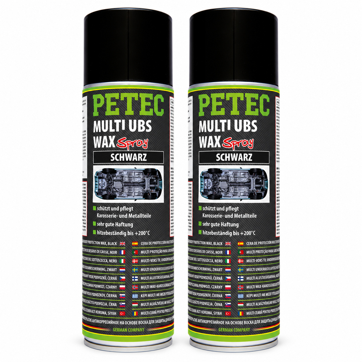 PETEC 2x 73460 Multi UBS Wax Schwarz 500 ml Unterbodenschutz Wachs