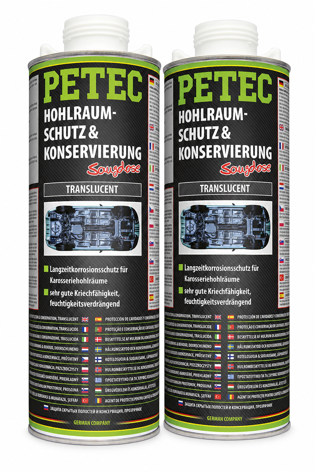 PETEC 2x 73510 Hohlraumschutz Konservierung Translucent 1000 ml Wachs
