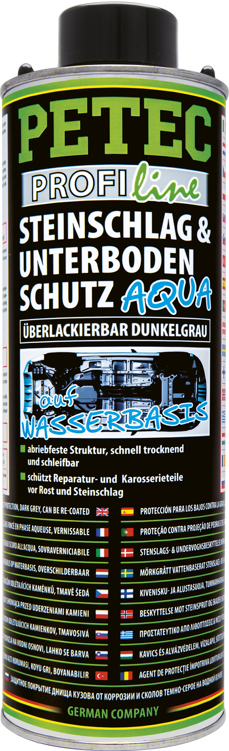 PETEC 3x 73710 Steinschlag Unterbodenschutz Alligator 1000 ml Dunkelgrau