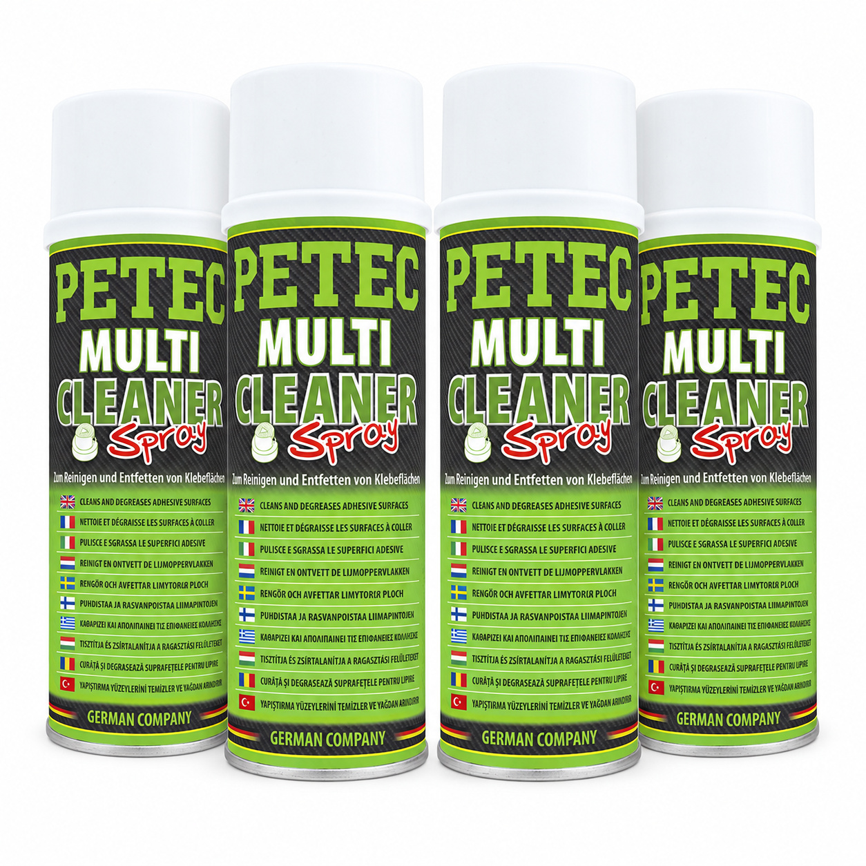 PETEC 4x 82200 Multi Cleaner Spray 200 ml Reiniger Entfetter Silikonentferner