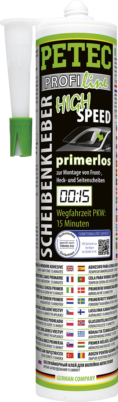 PETEC 6x 84300 Scheibenkleber High Speed 290 ml Primerloser Scheibenklebstoff