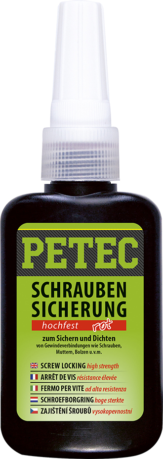 PETEC 2x 92050 Schraubensicherung hochfest rot 50 g Schraubenkleber