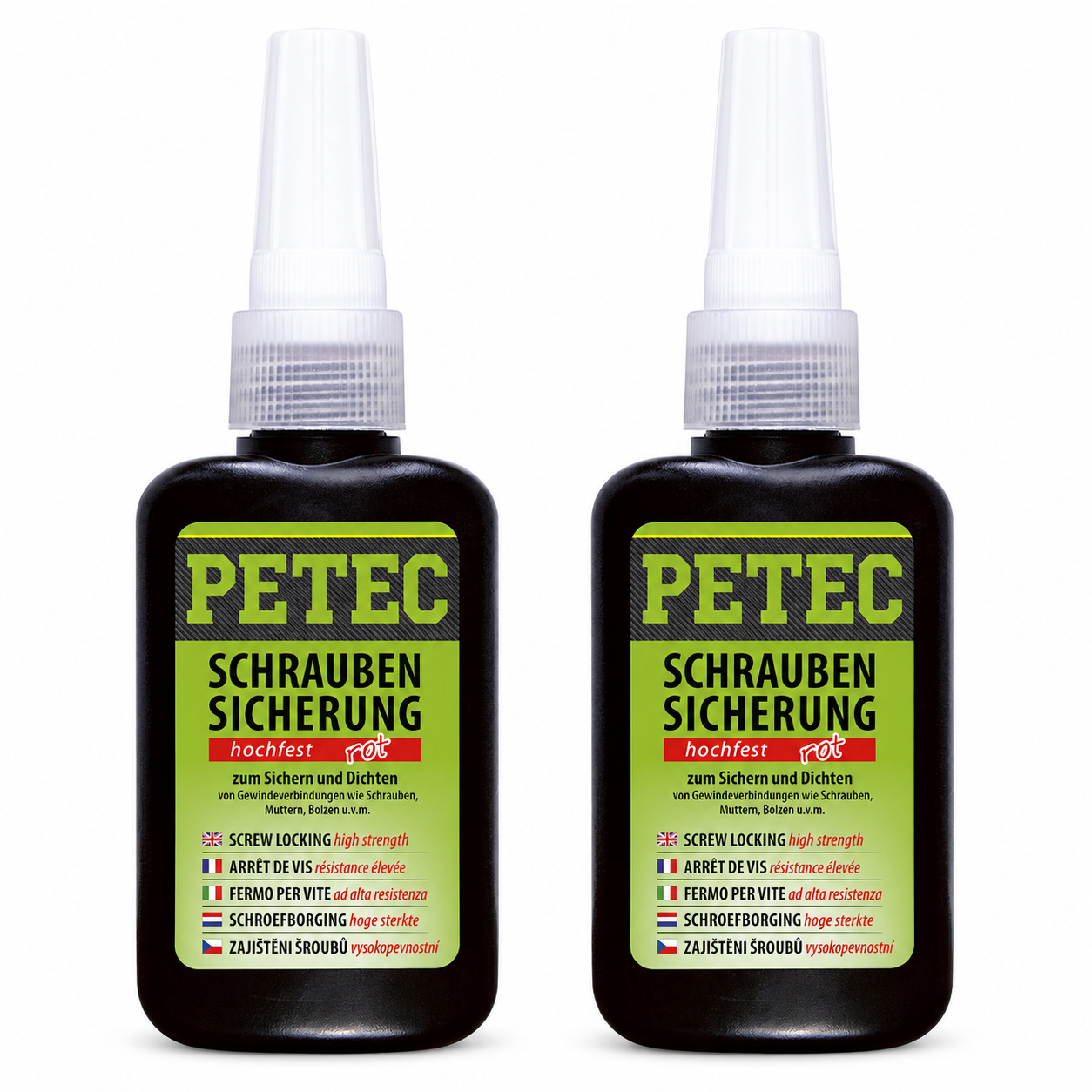 PETEC 2x 92050 Schraubensicherung hochfest rot 50 g Schraubenkleber