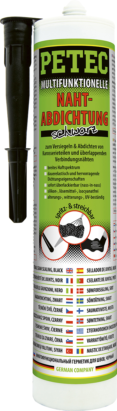 PETEC 6x 94231 Multifunktionelle Nahtabdichtung Schwarz 310 ml &Uuml;berlackierbar