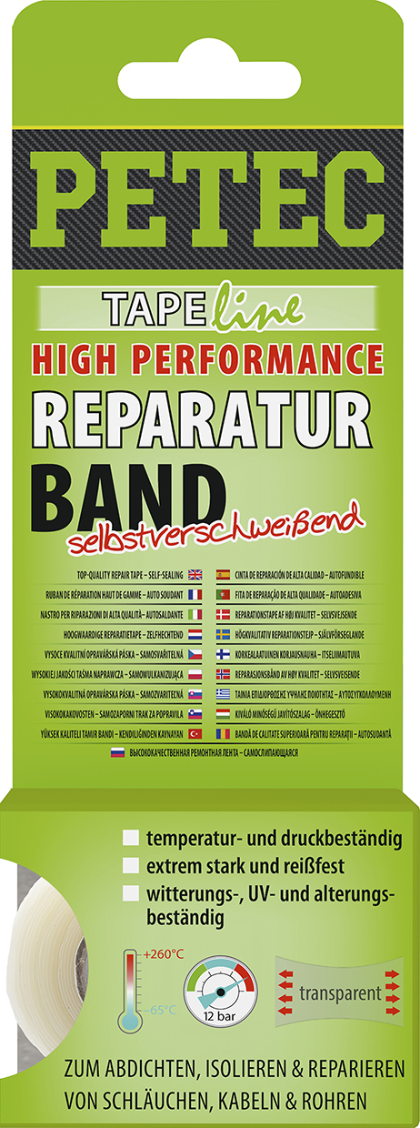 PETEC 3x 94903 Reparaturband High Performance 3 m x 25 mm Dichtband Transparent