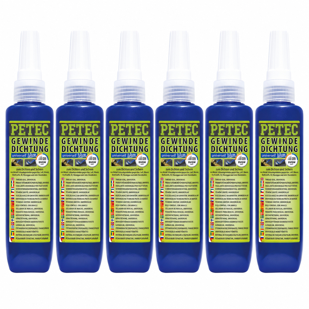 PETEC 6x 97210 Gewindedichtung Blau 100 g Fl&uuml;ssige Gewindedichtung Dichtmittel