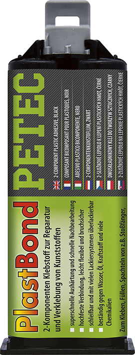 PETEC 3x 98350 PlastBond 50 ml 2K Kunststoffreparaturkleber Schwarz Kleber