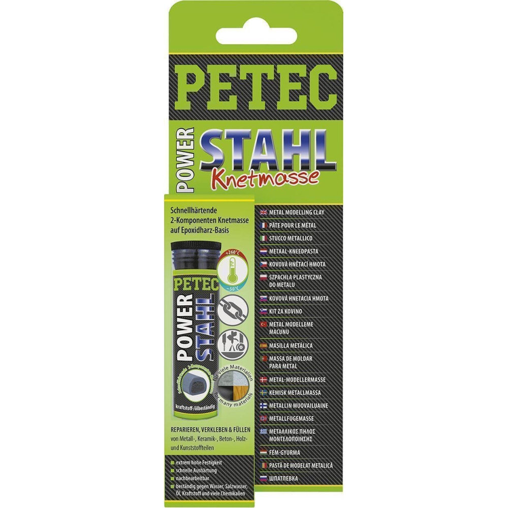 Epoxy-Klebstoff PETEC 97450 POWER Stahl, Reparatur-Knetmasse für