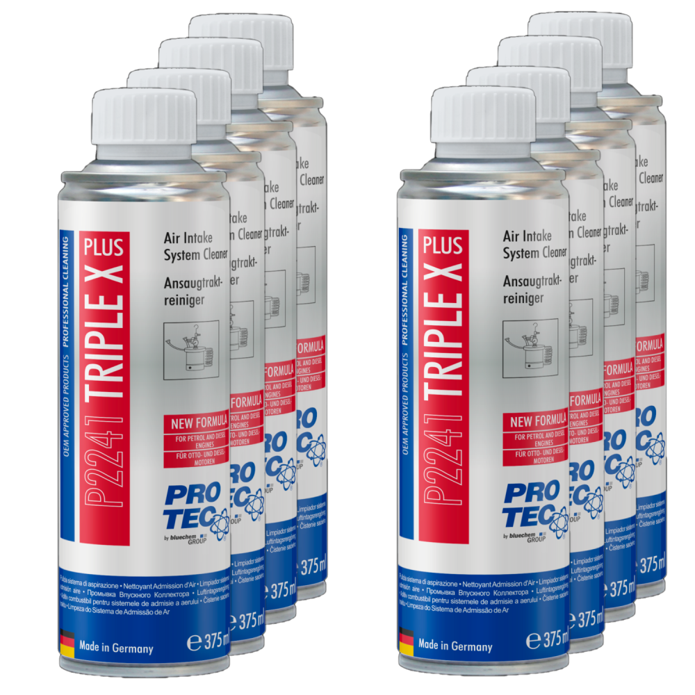 PROTEC 8x 375 ml Triple X Plus Ansaugtraktreiniger P2241 - für Benzin & Diesel