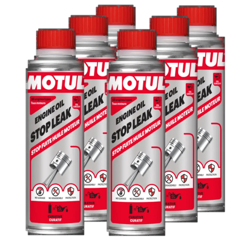 Motul 6x 300 ml Additiv, &Ouml;lverluststop 110750 OIL STOP LEAK