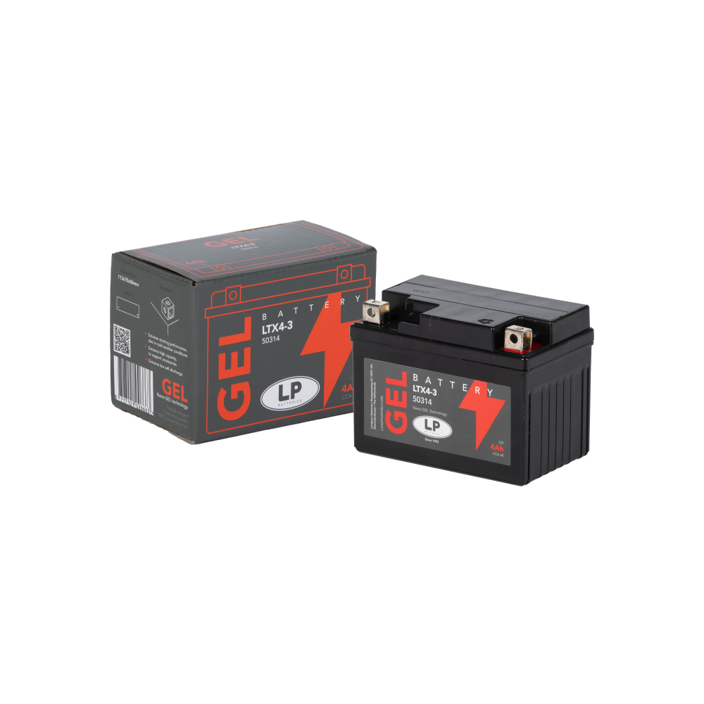 Landport LTX4-3 (LTX4L-BS) Gel Motorradbatterie Startbatterie Gelbatterie