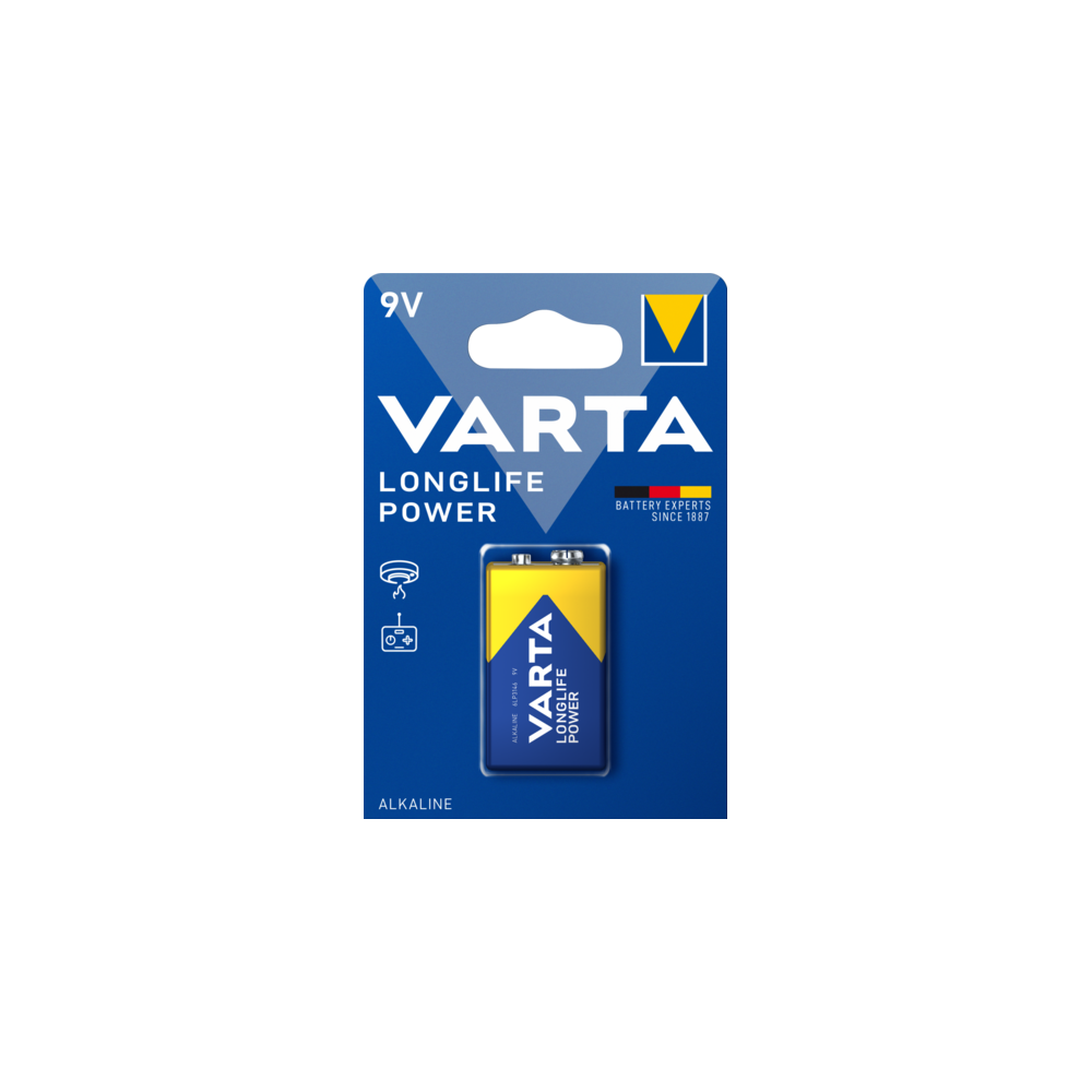 VARTA Longlife Power 9V Batterie langlebig und kraftvoll 1 Blister Batterien