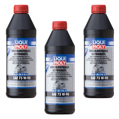 3x Getriebe&ouml;l LIQUI MOLY 4434 Hochleistungs-Getriebe&ouml;l (GL4+) SAE 75W-90 f&uuml;r OPEL