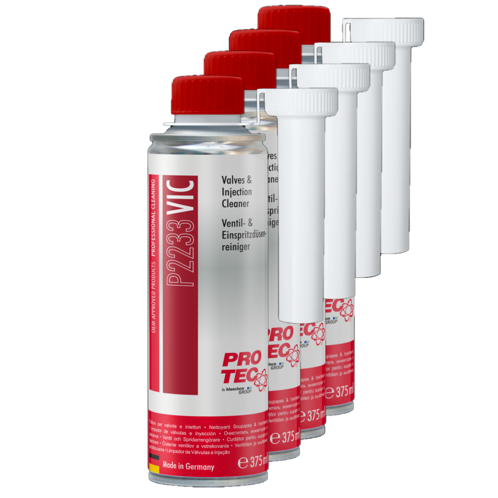 PROTEC 4x 375 ml Ventil- und Einspritzdüsenreiniger P2233 - für Benzinmotoren