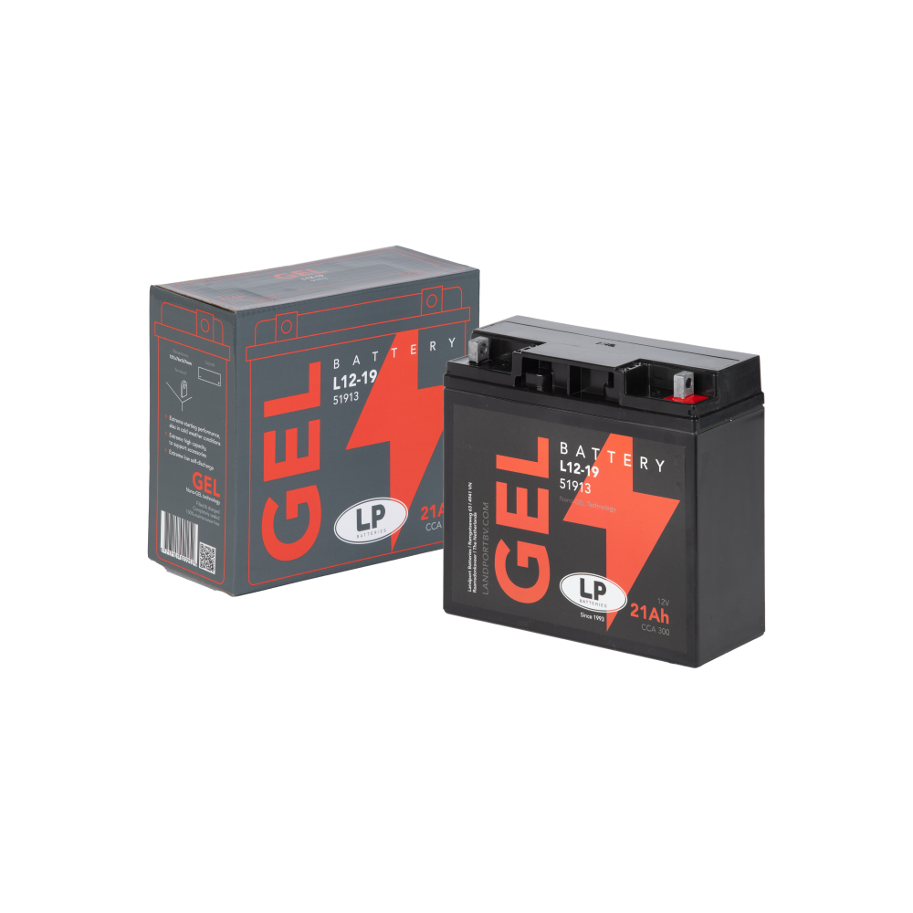 Landport 12V/21Ah Gel black Motorradbatterie Startbatterie Gelbatterie