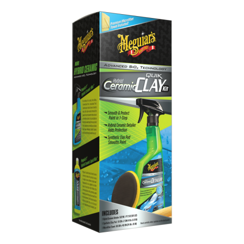 Meguiars G200200EU Hybrid Ceramic Quik Clay Kit Knetpad mit Detailer 532 ml