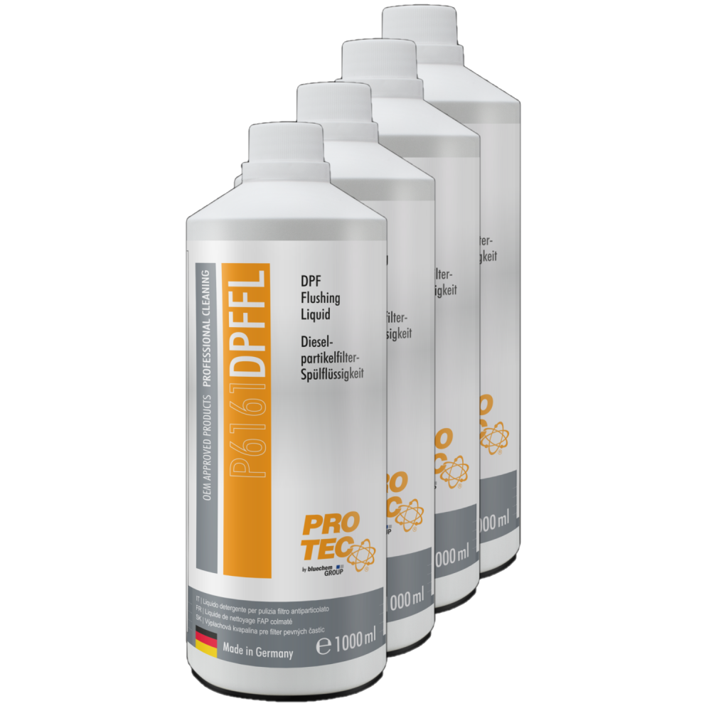 PROTEC 4x 1 Liter Dieselpartikelfilter-Spülflüssigkeit P6161 DPF Reinigung