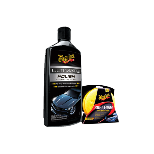 Meguiars G19216EU+X3070 Ultimate Polish Politur mit 2 Pads 473 ml