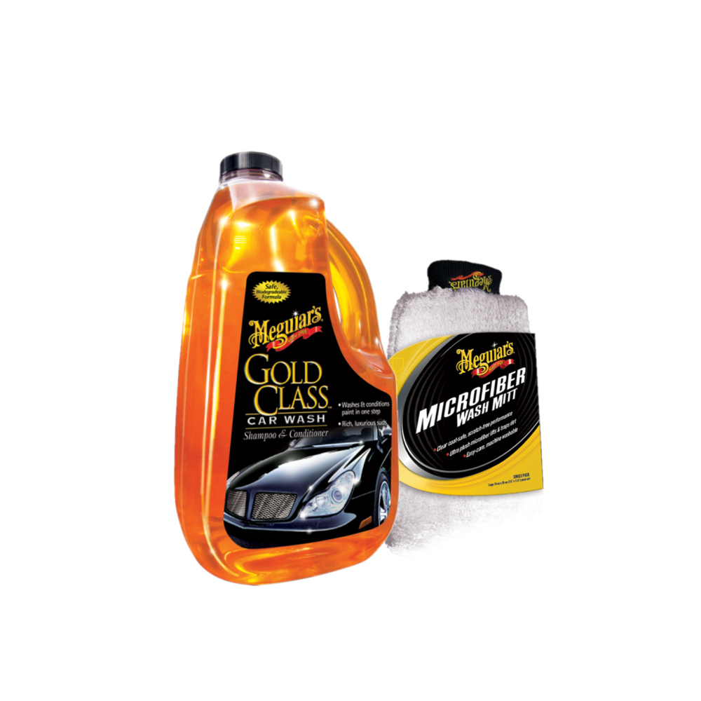 Meguiars G7164EUMEG Gold Class Shampoo 1890ml & X3002EUMEG Waschhandschuh
