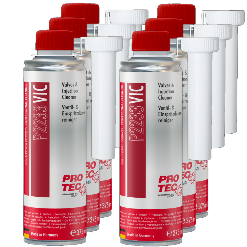 PROTEC 6x 375 ml Ventil- und Einspritzdüsenreiniger P2233 - für Benzinmotoren