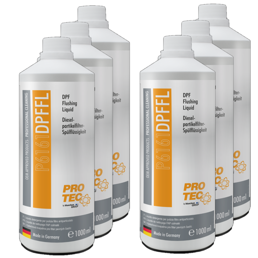 PROTEC 6x 1 Liter Dieselpartikelfilter-Spülflüssigkeit P6161 DPF Reinigung