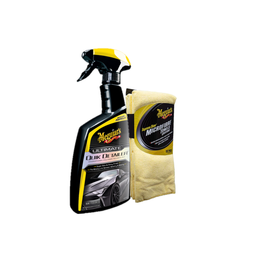 Meguiars G201024DEMEG Ultimate Quik Detailer 709ml & X2035 Mikrofaser Tücher