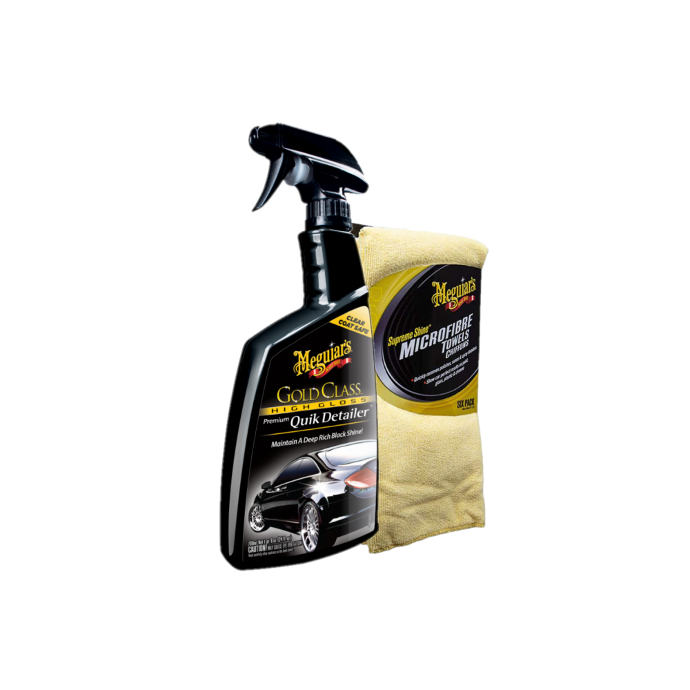 Meguiars G7616EUMEG Gold Class Quik Detailer 473ml & X2035 Mikrofaser Tücher