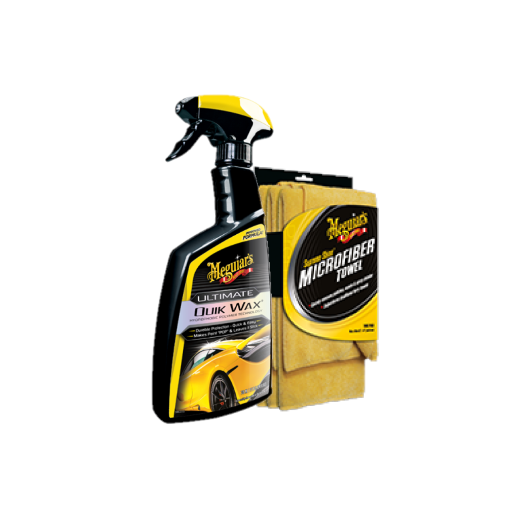 Meguiars G200916EUMEG Ultimate Quik Wax 473ml & X2020EUMEG Mikrofaser Tücher