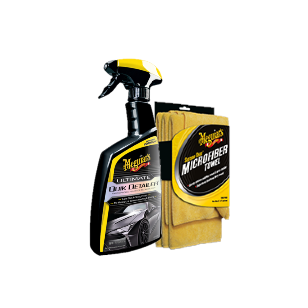 Meguiars G201024DEMEG Ultimate Quik Detailer 709ml & X2020EU Mikrofaser Tücher