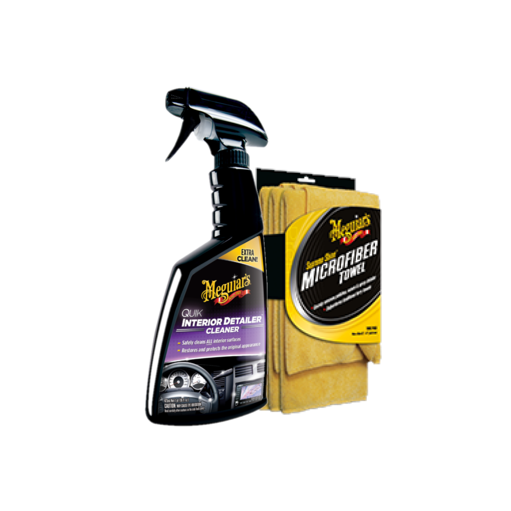 Meguiars G13616EUMEG Quik Interior Cleaner 473ml & X2020EUMEG Mikrofaser Tücher