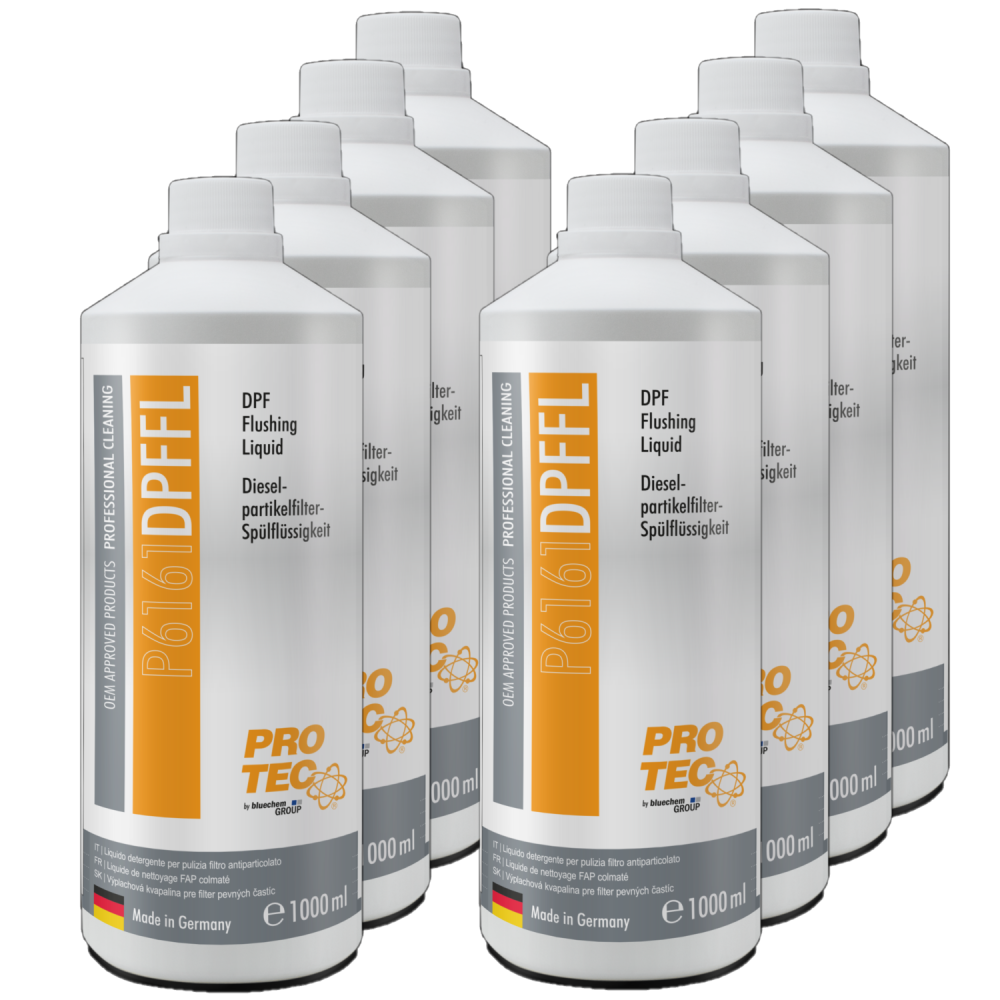 PROTEC 8x 1 Liter Dieselpartikelfilter-Spülflüssigkeit P6161 DPF Reinigung