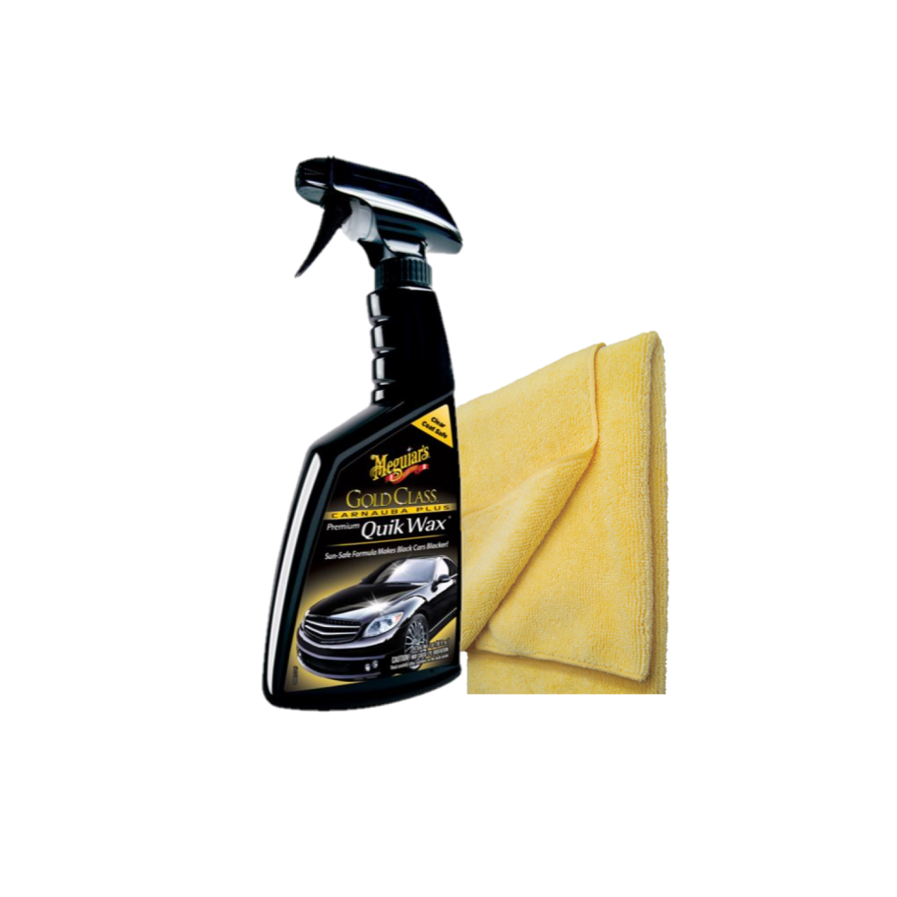 Meguiars G7716EUMEG Gold Class Quik Wax 473ml & X2010EUMEG Mikrofaser Tuch