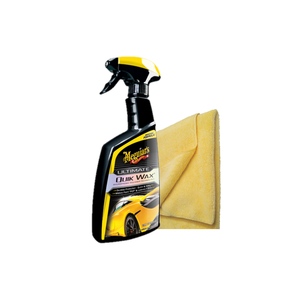 Meguiars G200916EUMEG Ultimate Quik Wax 473ml & X2010EUMEG Mikrofaser Tuch