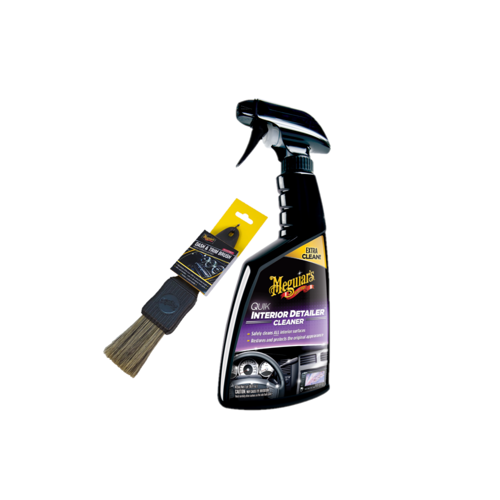 Meguiars G13616EUMEG Quik Interior Cleaner 473ml & X2001EUMEG Detailbürste