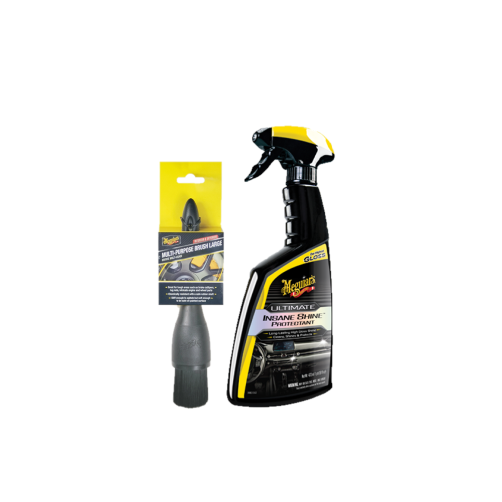 Meguiars G220216EUMEG Insane Shine Protectant 473ml & X210600EUMEG Bürste Groß